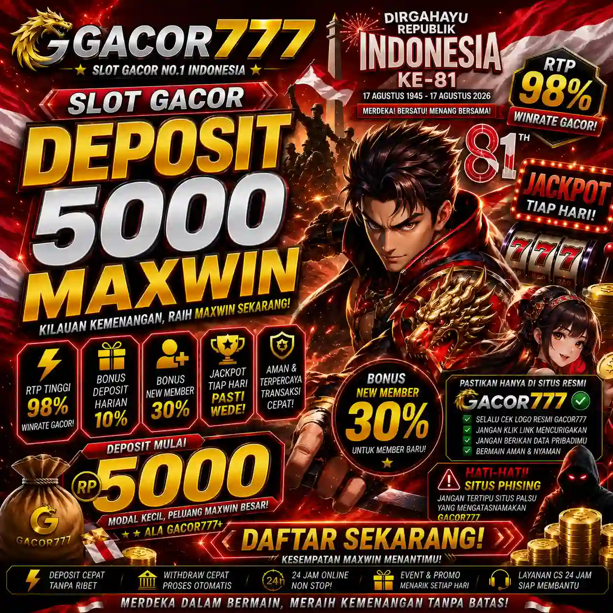 GACOR777: Andalan Link Slot Gacor Hari Ini Jagoan Akses Situs Deposit 5000